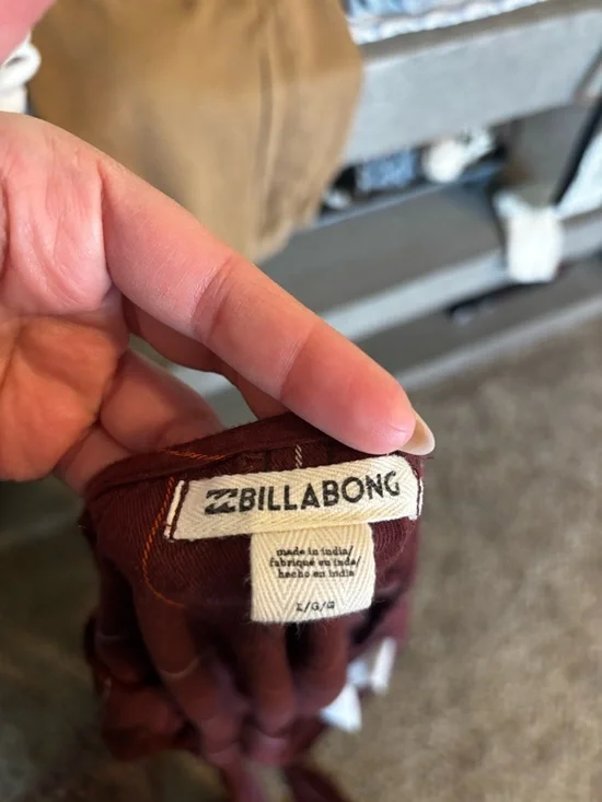 Billabong Burgundy Striped Wrap Top with Side Tie - Picture 5 of 5